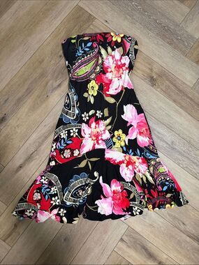 Cache Strapless Floral Dress